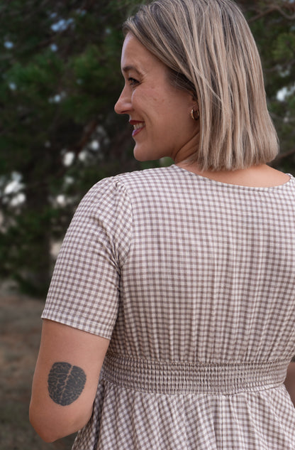 Nutmeg Gingham ~ Hearthside Maxi