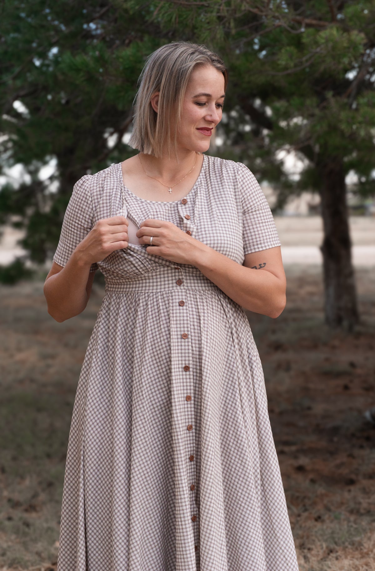 Nutmeg Gingham ~ Hearthside Maxi