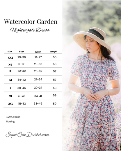 Watercolor Garden ~ Nightingale Dress