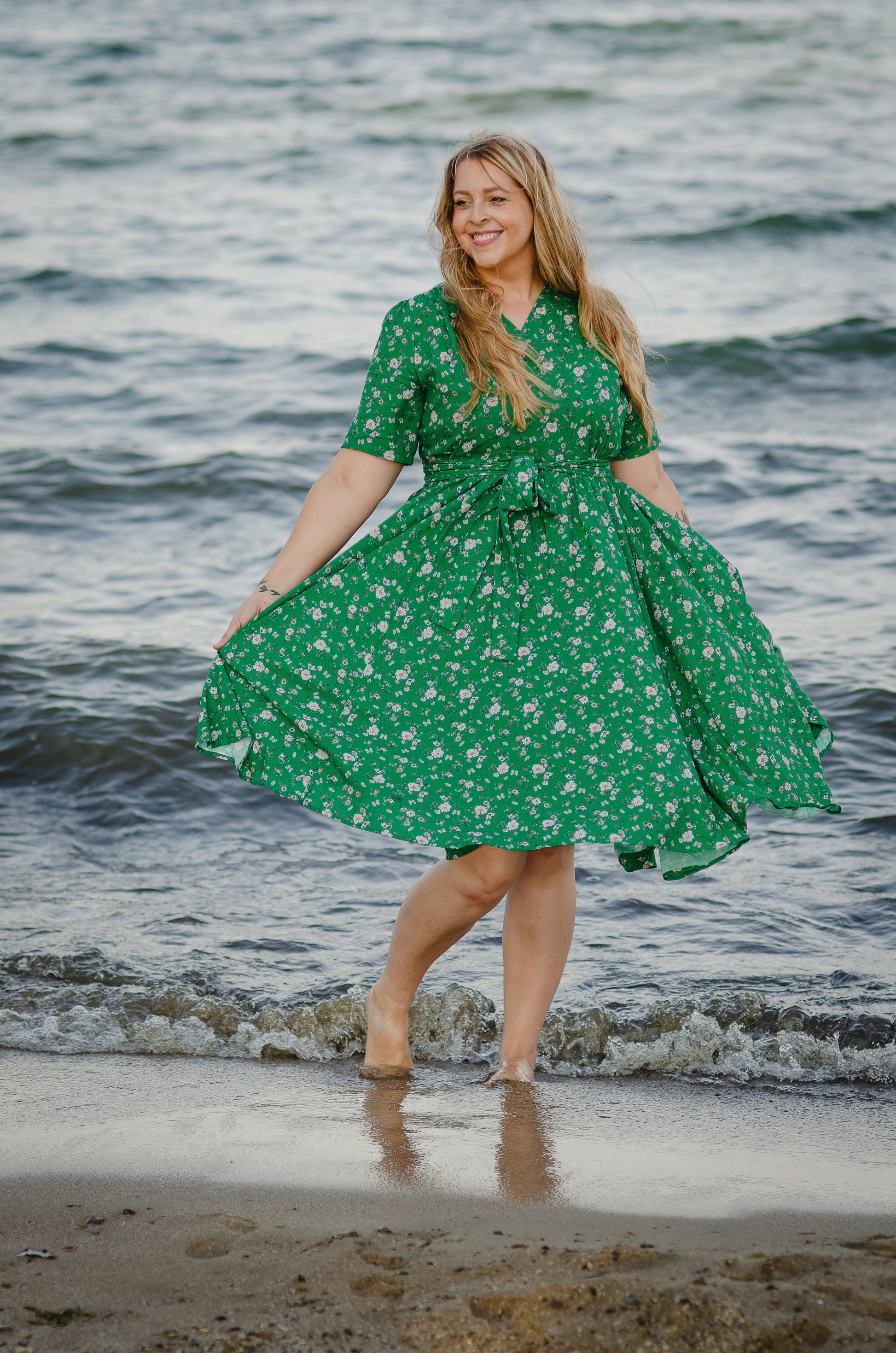 cute dress green Mini Cassie Dress in Green Taffeta 2T main image 1