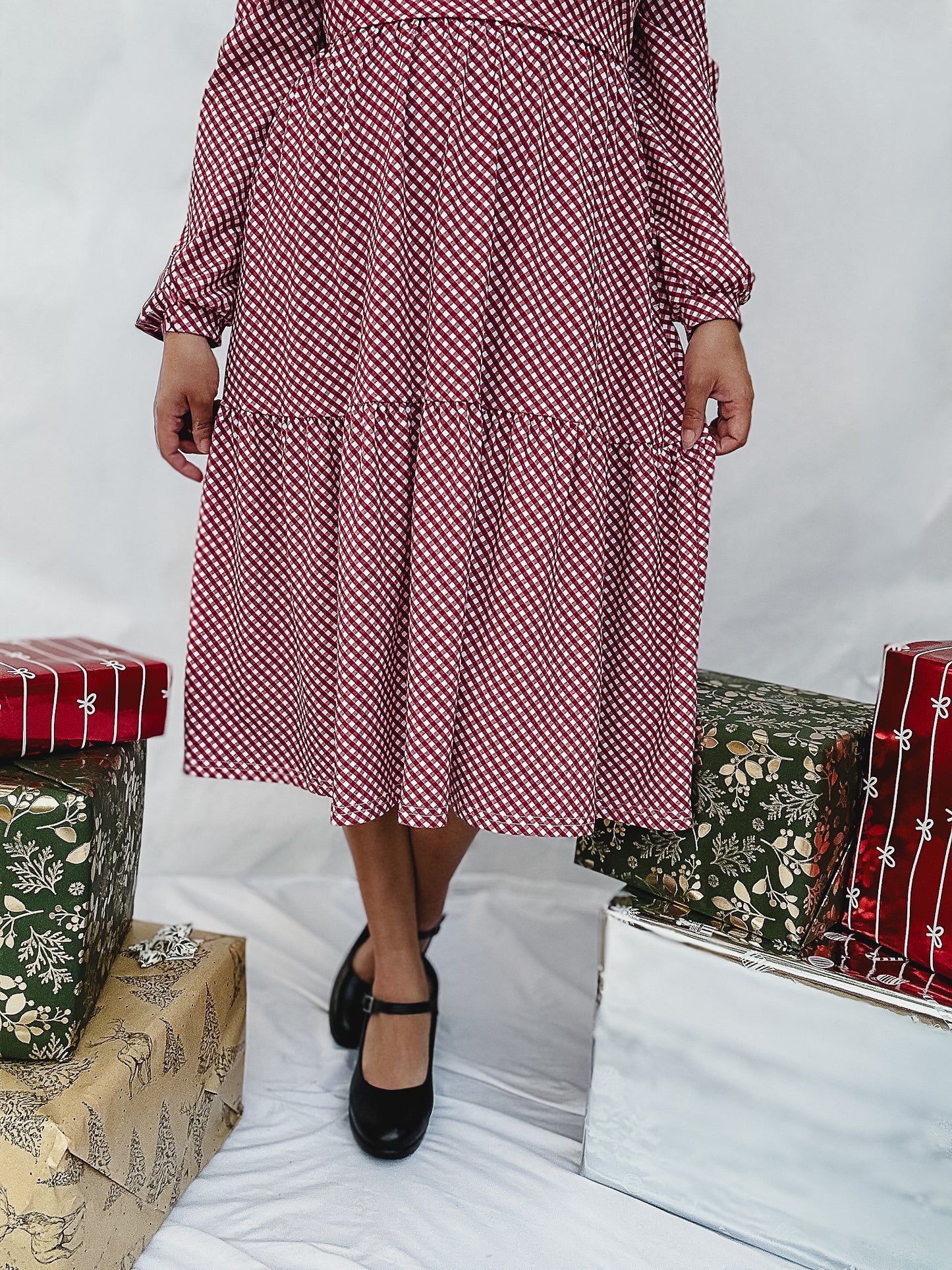 Cranberry Gingham ~ Storybook Dress