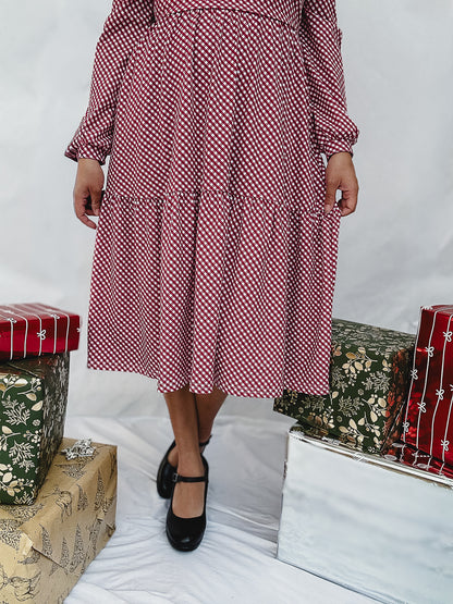 Cranberry Gingham ~ Storybook Dress