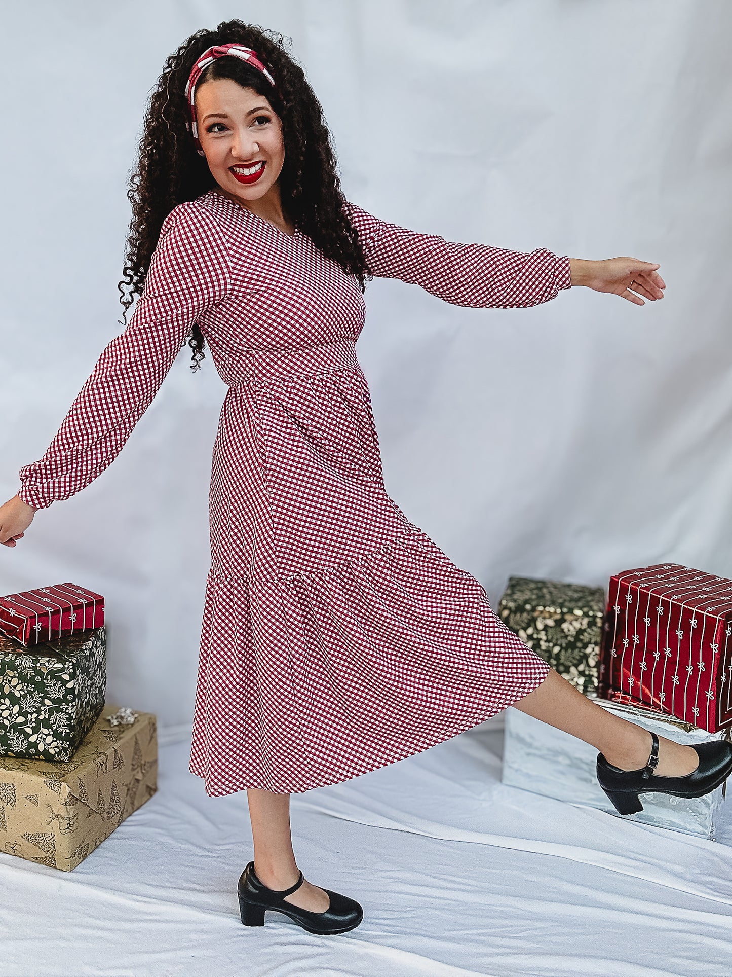 Cranberry Gingham ~ Storybook Dress