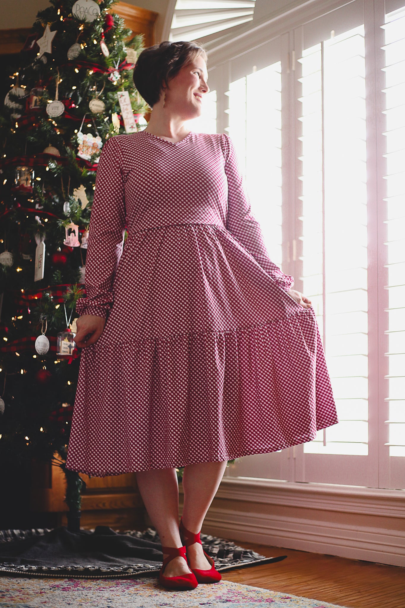 christmas cute dress Cranberry Gingham ~ Storybook Dress – Super Cute Dresses