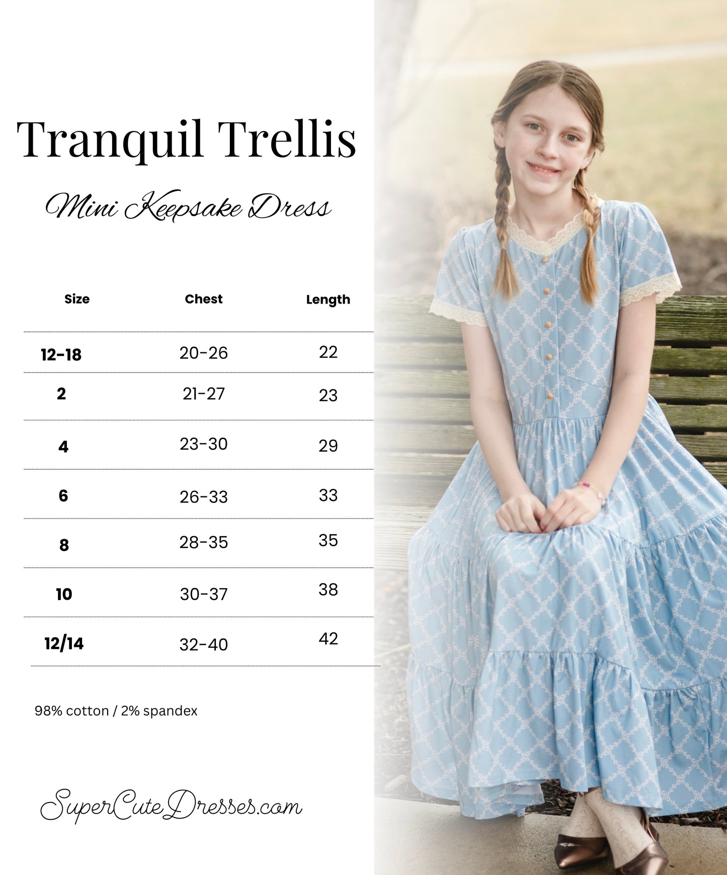 Tranquil Trellis ~ Mini Keepsake Dress