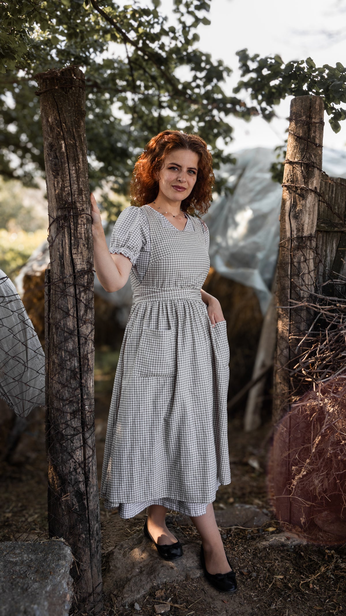 Nutmeg Gingham ~ Pinafore Apron