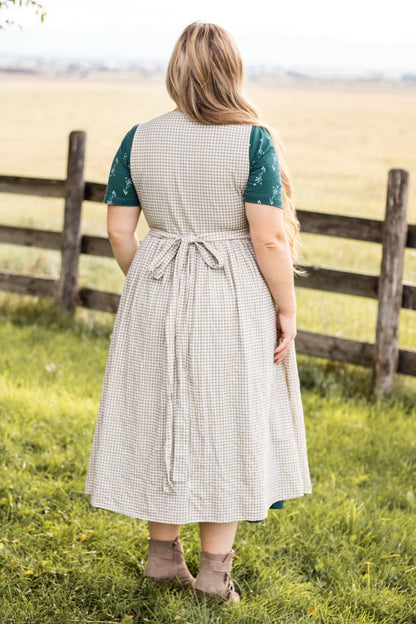 Nutmeg Gingham ~ Pinafore Apron