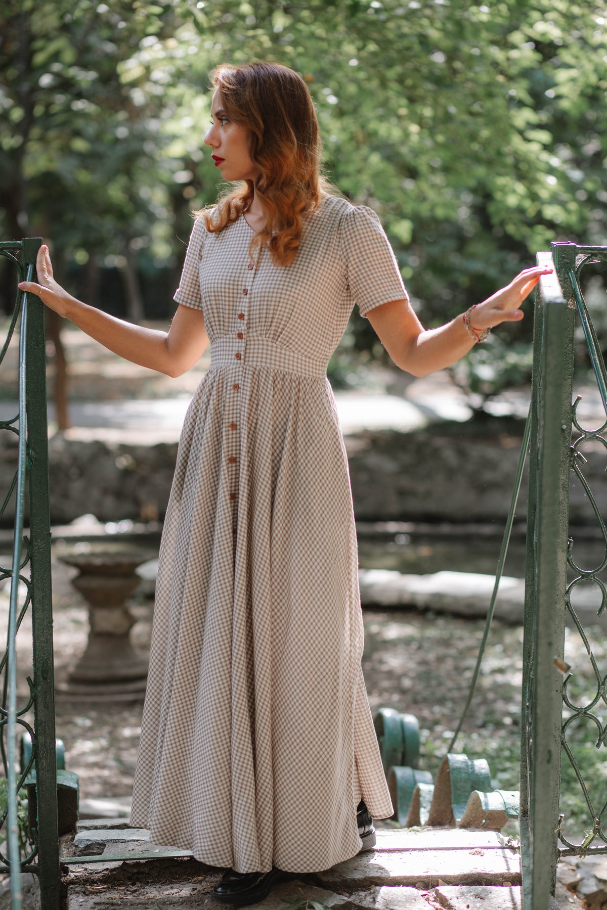 Nutmeg Gingham ~ Hearthside Maxi
