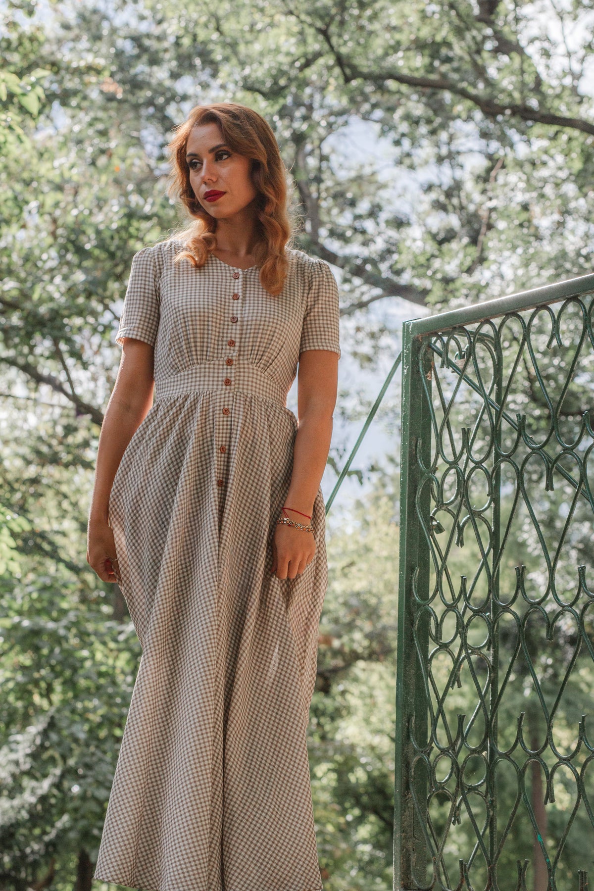 Nutmeg Gingham ~ Hearthside Maxi