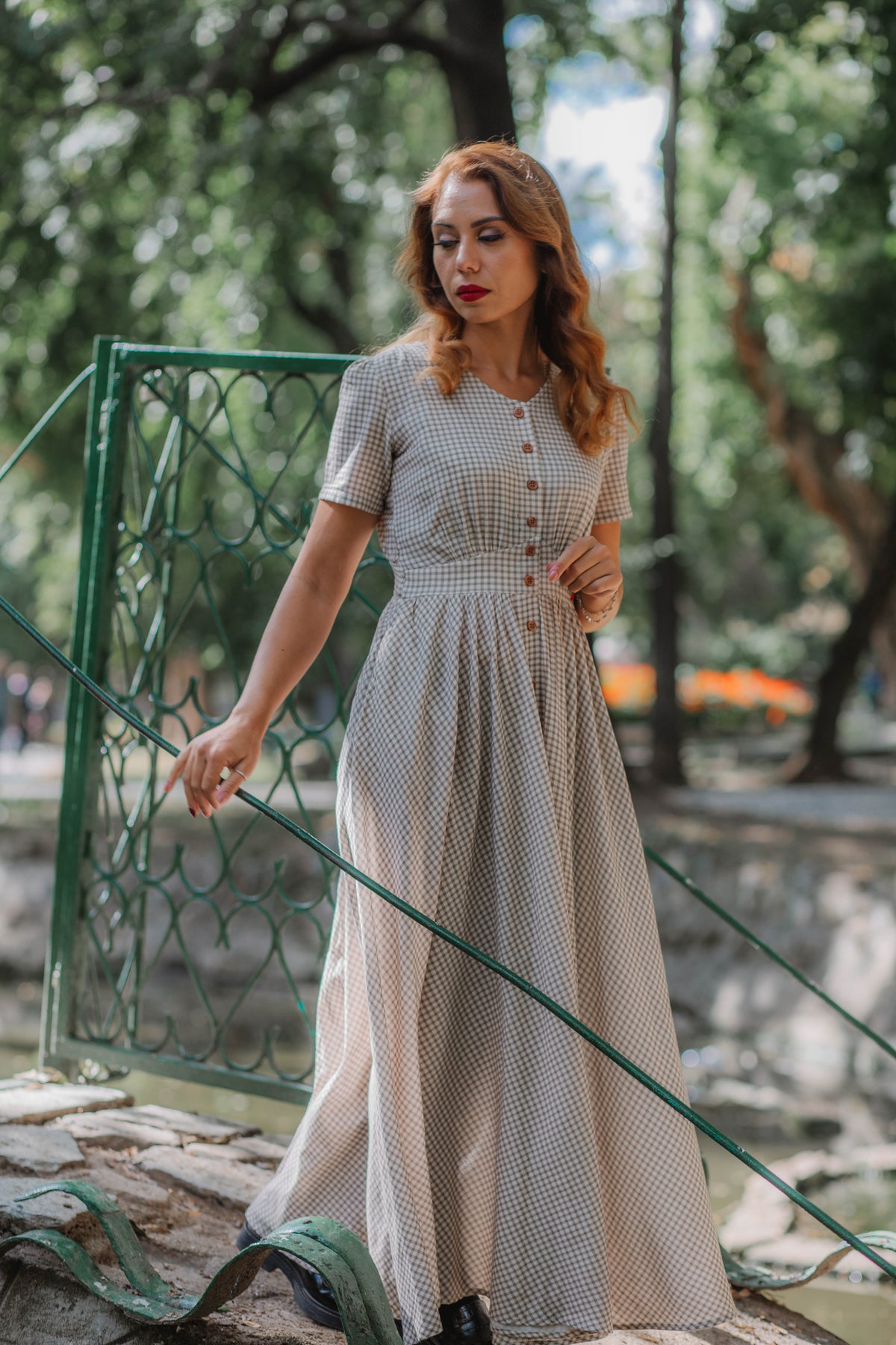 Nutmeg Gingham ~ Hearthside Maxi