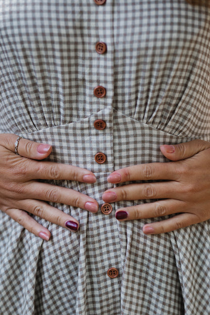 Nutmeg Gingham ~ Hearthside Maxi