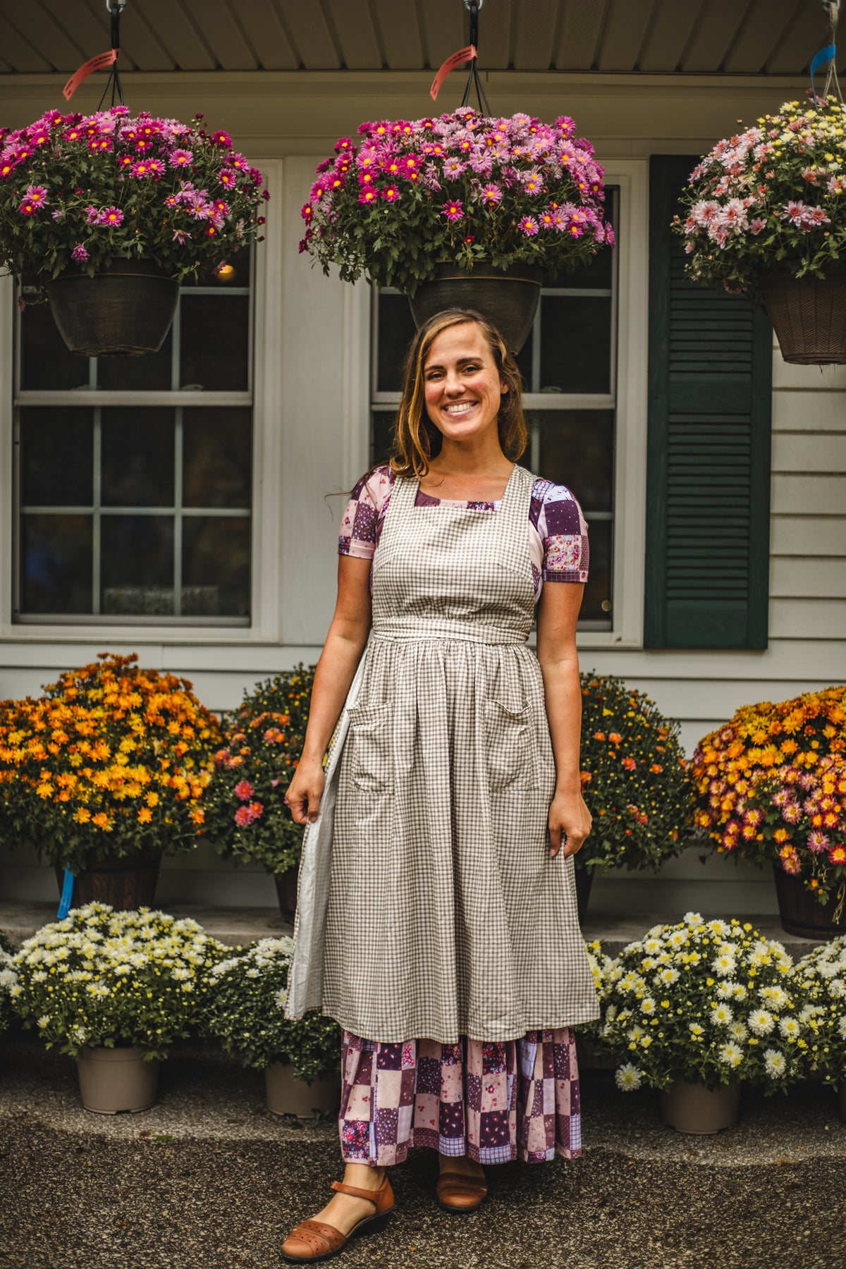 Nutmeg Gingham ~ Pinafore Apron