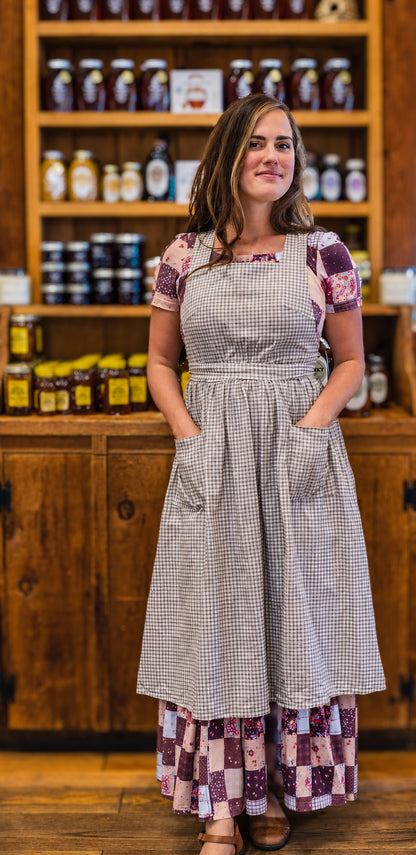 Nutmeg Gingham ~ Pinafore Apron