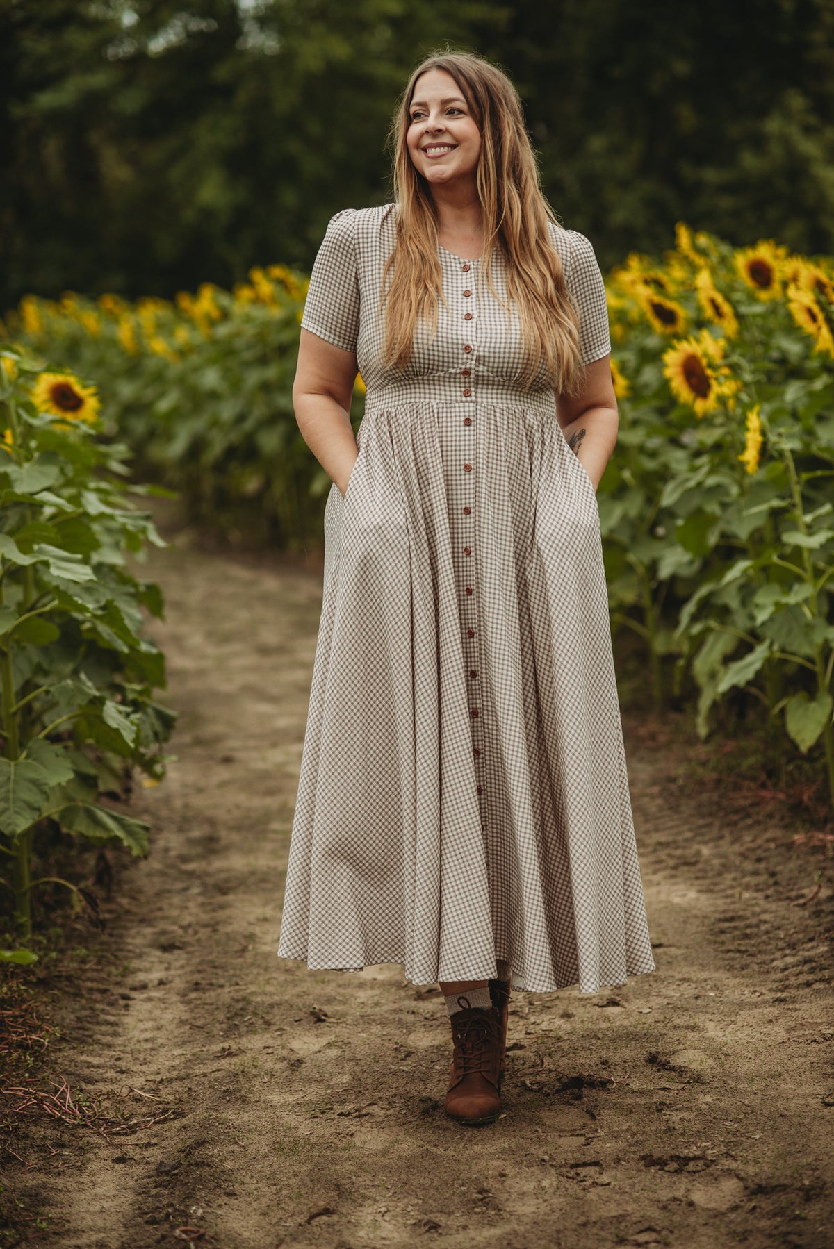 Nutmeg Gingham ~ Hearthside Maxi