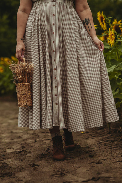Nutmeg Gingham ~ Hearthside Maxi