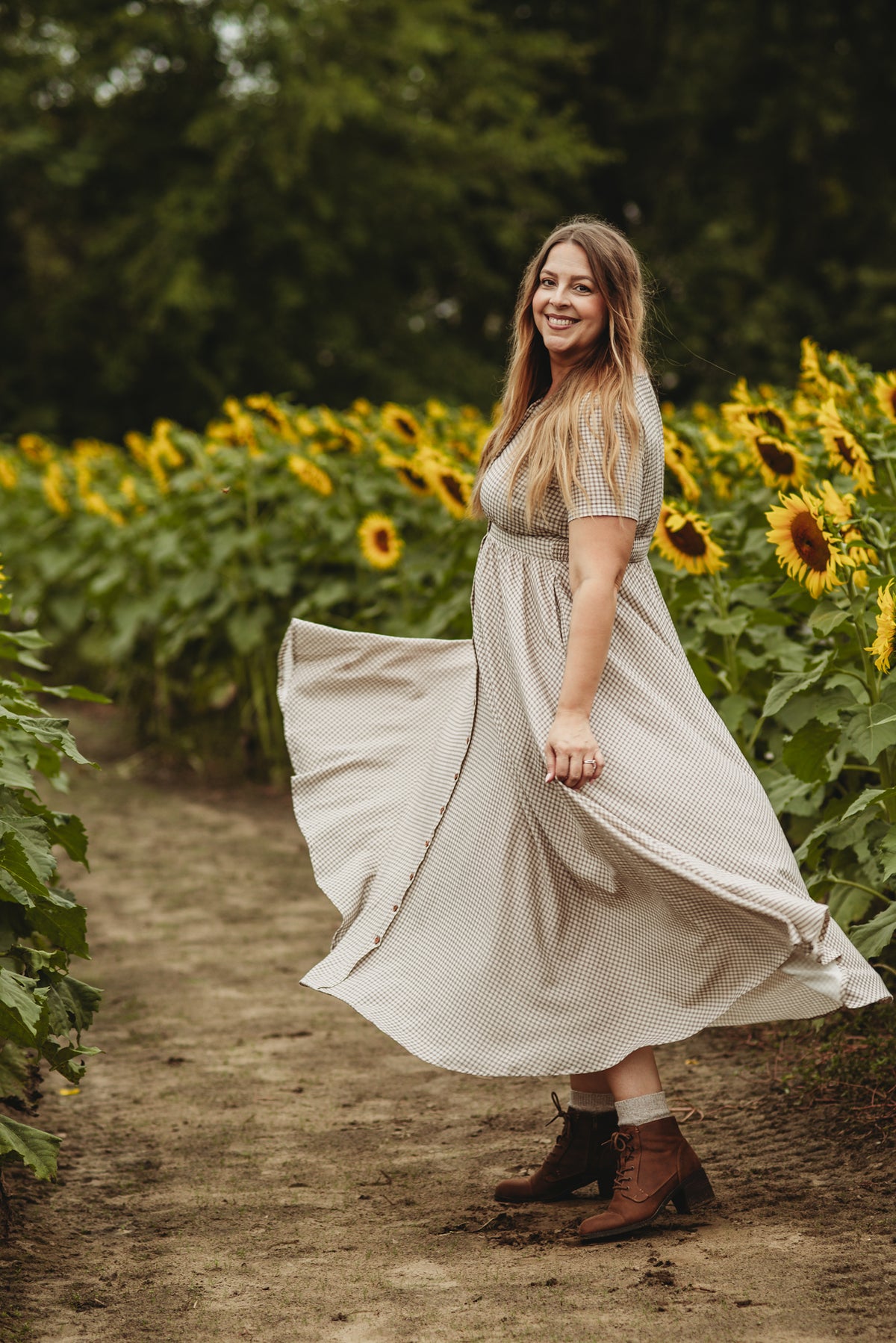 Nutmeg Gingham ~ Hearthside Maxi