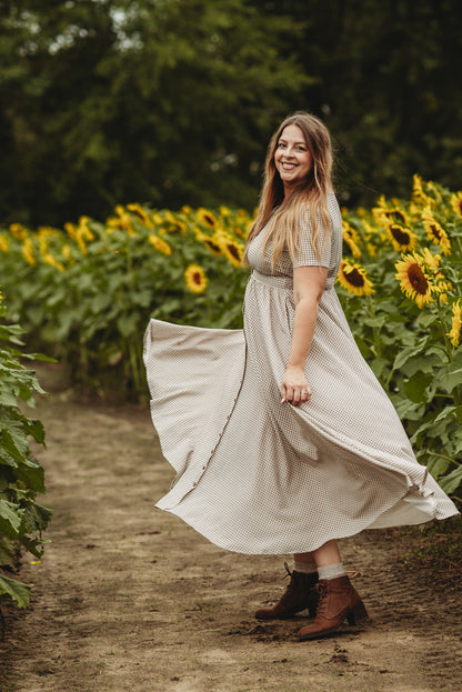 Nutmeg Gingham ~ Hearthside Maxi