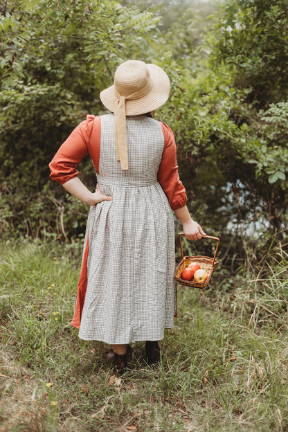 Nutmeg Gingham ~ Pinafore Apron