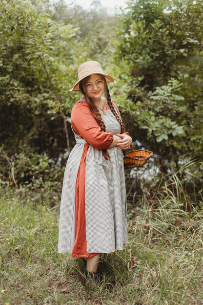 Nutmeg Gingham ~ Pinafore Apron