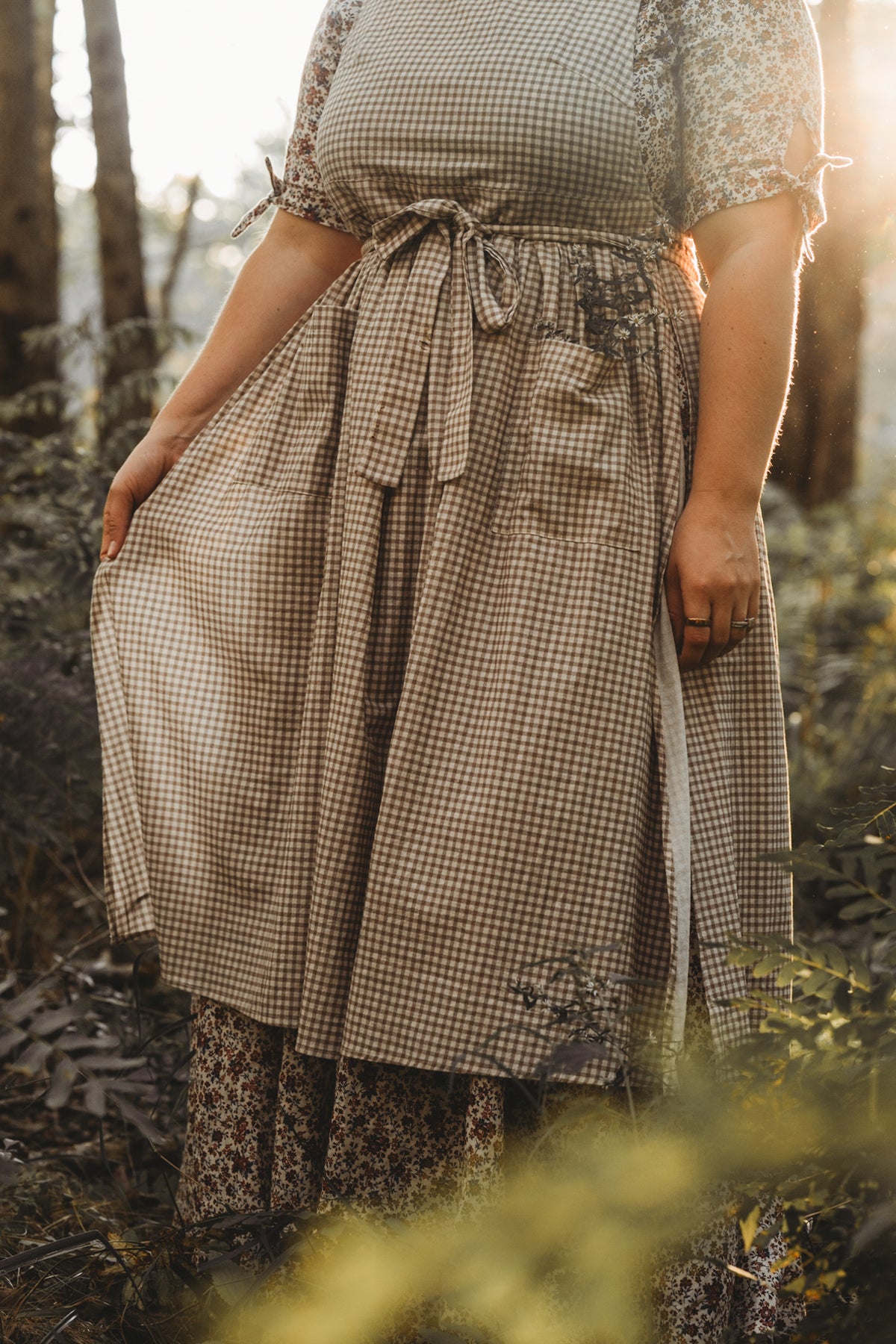 Nutmeg Gingham ~ Pinafore Apron