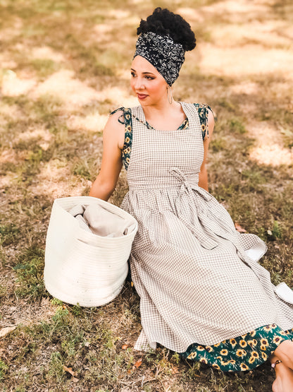Nutmeg Gingham ~ Pinafore Apron