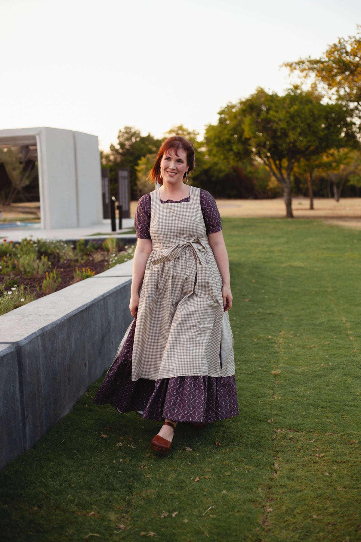 Nutmeg Gingham ~ Pinafore Apron