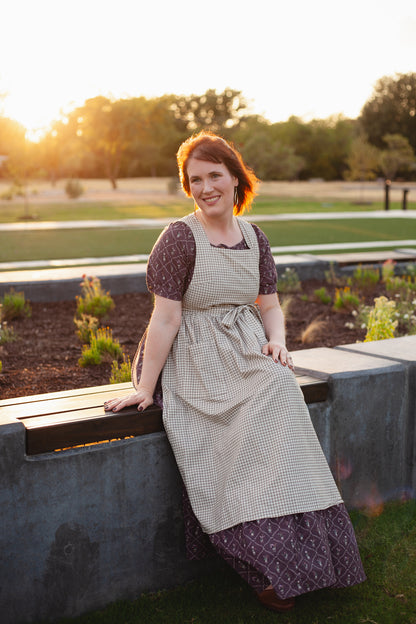 Nutmeg Gingham ~ Pinafore Apron