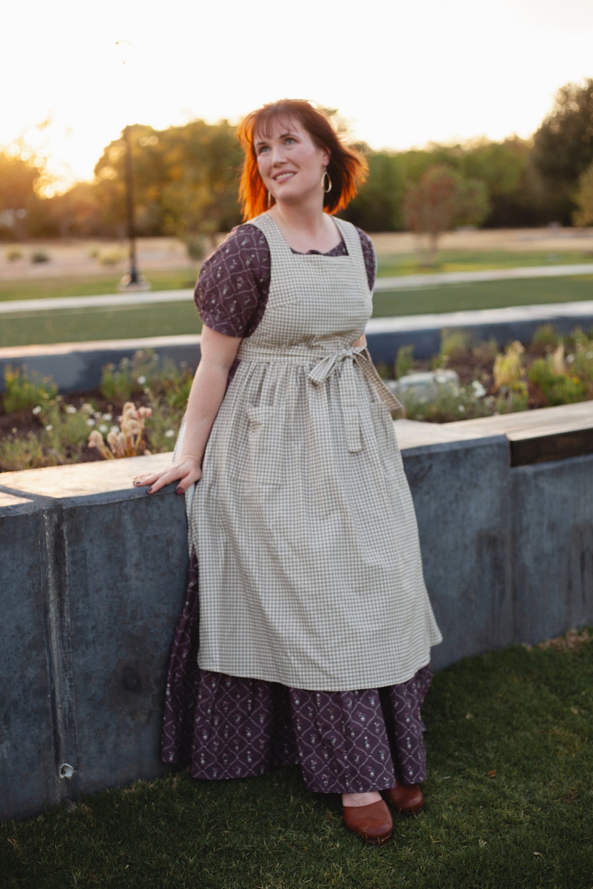 Nutmeg Gingham ~ Pinafore Apron