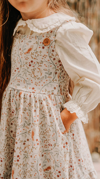 Owlsong ~ Mini Pinafore Dress & Shirt Set