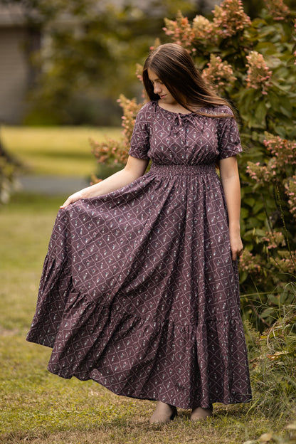 Plum Posy ~ Folklore Maxi