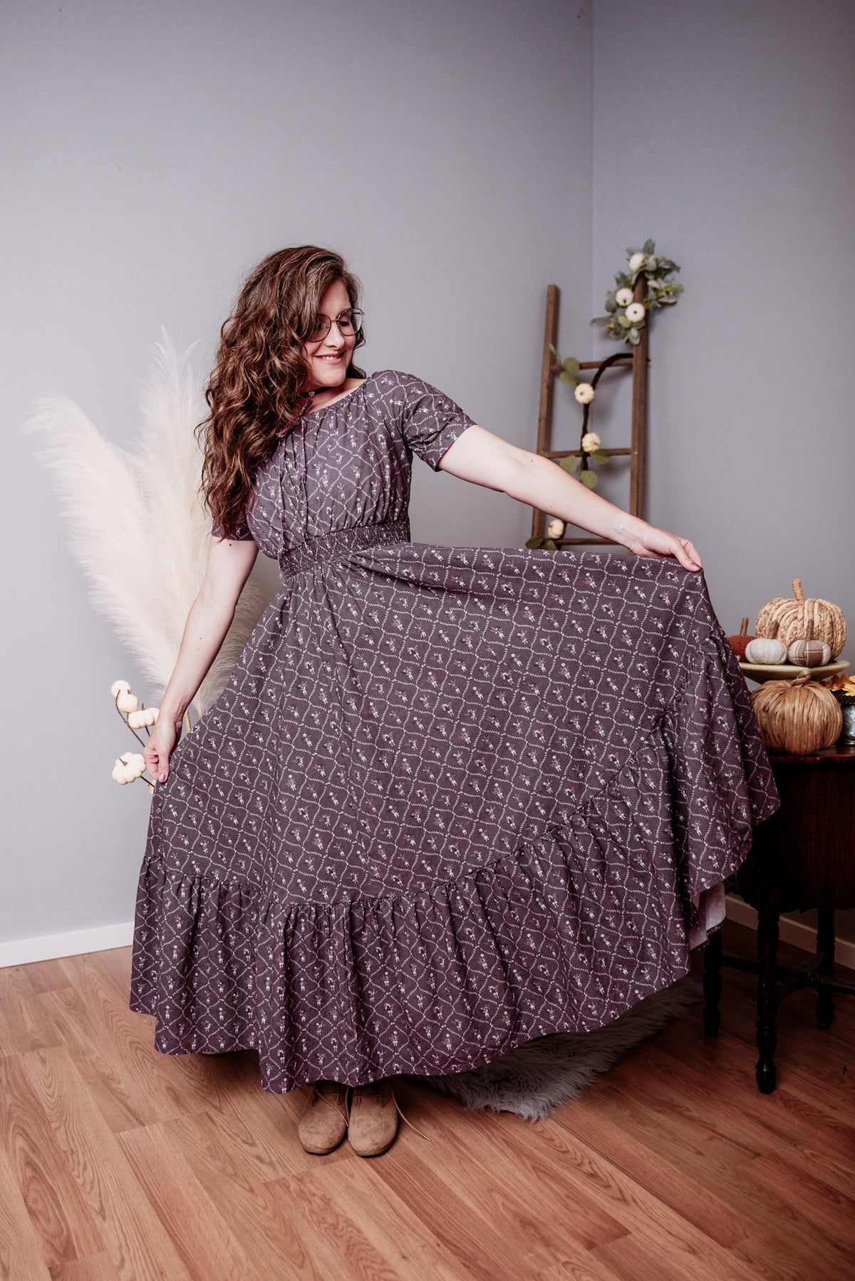 Plum Posy ~ Folklore Maxi